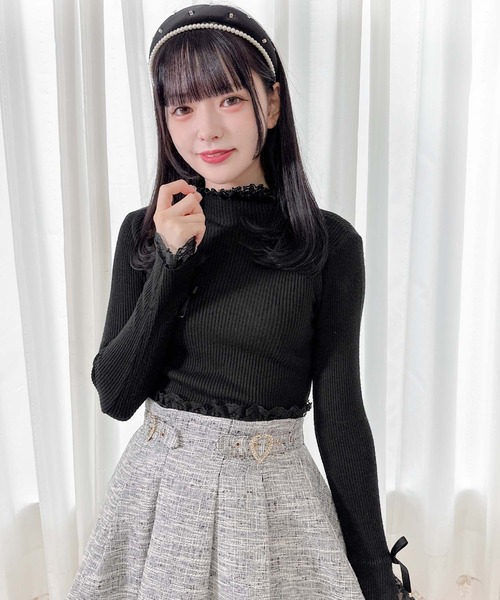 ROJITA（ロジータ）の「袖リボンハイネックリブニット（ニット