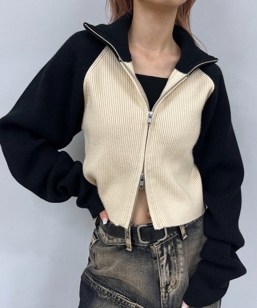 WHO'S WHO gallery（フーズフーギャラリー）の「ラグランジップニット（ニット/セーター・レディース・ブラック/ブラウン/ネイビー/ブルー系その他/ブラウン系その他・FREE）」の19枚目の写真