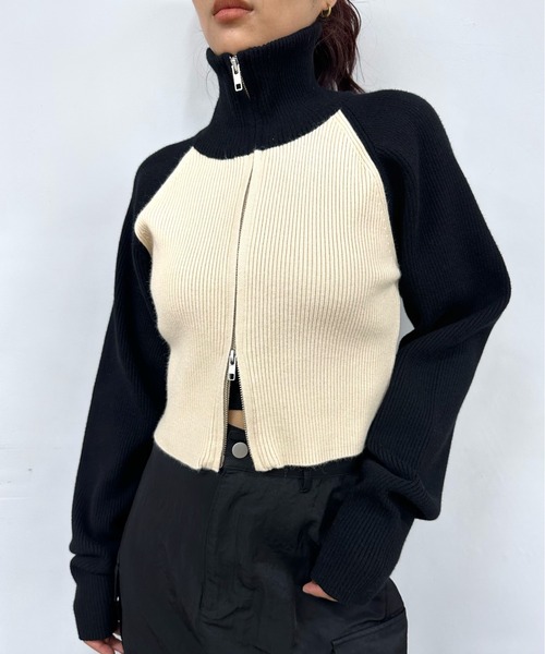 WHO'S WHO gallery（フーズフーギャラリー）の「ラグランジップニット（ニット/セーター・レディース・ブラック/ブラウン/ネイビー/ブルー系その他/ブラウン系その他・FREE）」の21枚目の写真