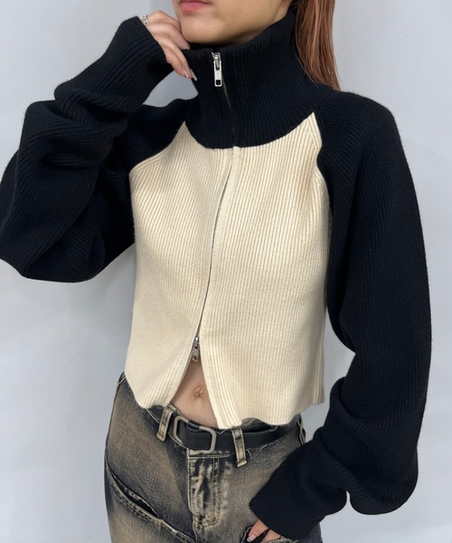 WHO'S WHO gallery（フーズフーギャラリー）の「ラグランジップニット（ニット/セーター・レディース・ブラック/ブラウン/ネイビー/ブルー系その他/ブラウン系その他・FREE）」の18枚目の写真