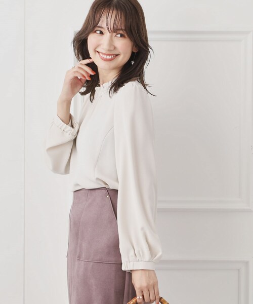 couture brooch（クチュールブローチ）の「◆ツイルベネフレアチュニック（シャツ/ブラウス・レディース・アイボリー/キャメル/ブラック・38/42）」の5枚目の写真