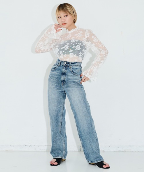 MERLOT(メルロー)の「レースハイネックブラウス(シャツ/ブラウス・レディース・ナチュラル/ホワイト・FREE)」の14枚目の写真