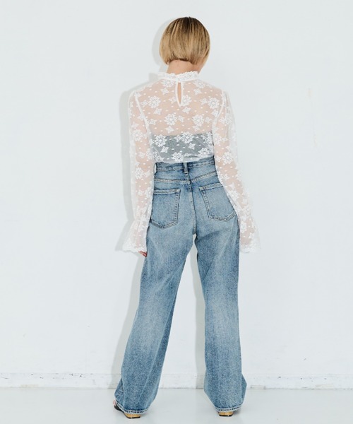 MERLOT(メルロー)の「レースハイネックブラウス(シャツ/ブラウス・レディース・ナチュラル/ホワイト・FREE)」の16枚目の写真