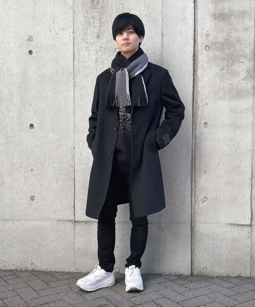 COMME CA ISM（コムサイズム）の「ラッセル ストライプ マフラー（マフラー・メンズ・ネイビー/ブラック/ブラックミックス・FREE）」の17枚目の写真