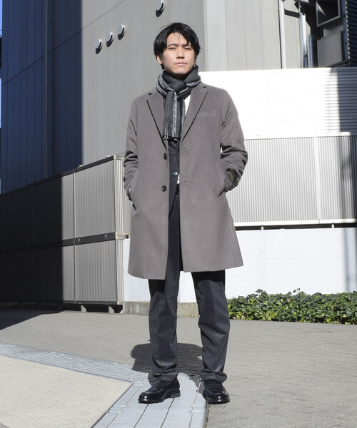 COMME CA ISM（コムサイズム）の「ラッセル ストライプ マフラー（マフラー・メンズ・ネイビー/ブラック/ブラックミックス・FREE）」の18枚目の写真
