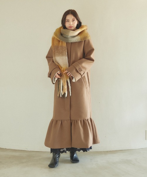 pomiii（ポミー）の「チェックマフラー（マフラー・レディース・ブラウン/グレー・FREE）」の6枚目の写真