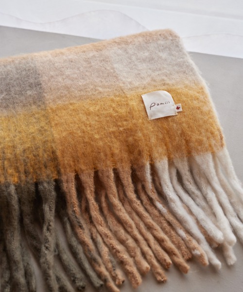 pomiii（ポミー）の「チェックマフラー（マフラー・レディース・ブラウン/グレー・FREE）」の9枚目の写真