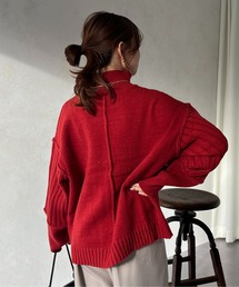 Thevon | 袖リブ切替ハイネックニット(ニット/セーター)