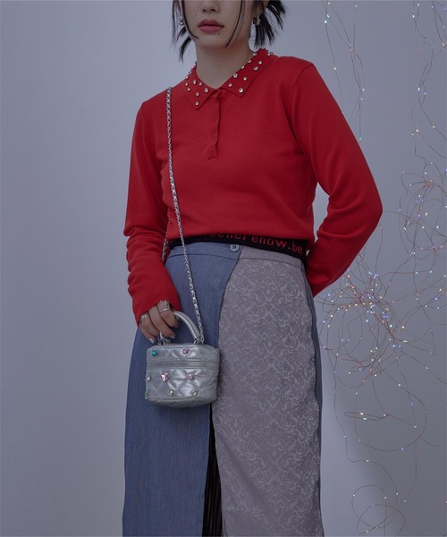 miette（ミエット）の「ビジューバニティバッグ（ショルダーバッグ・レディース・ホワイト/ブラック/シルバー・FREE）」の3枚目の写真