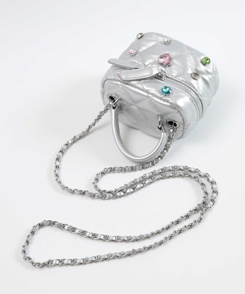 miette（ミエット）の「ビジューバニティバッグ（ショルダーバッグ・レディース・ホワイト/ブラック/シルバー・FREE）」の12枚目の写真