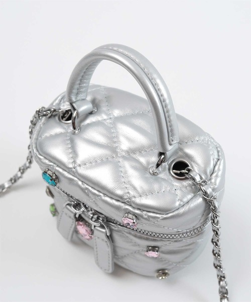 miette（ミエット）の「ビジューバニティバッグ（ショルダーバッグ・レディース・ホワイト/ブラック/シルバー・FREE）」の14枚目の写真