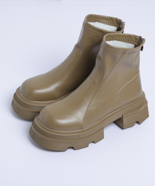 AMELY（エミリー）の「厚底ショートブーツ（ブーツ・レディース・ブラック/ブラウン/ダークブラウン・38/35/39/40/36/37）」の8枚目の写真