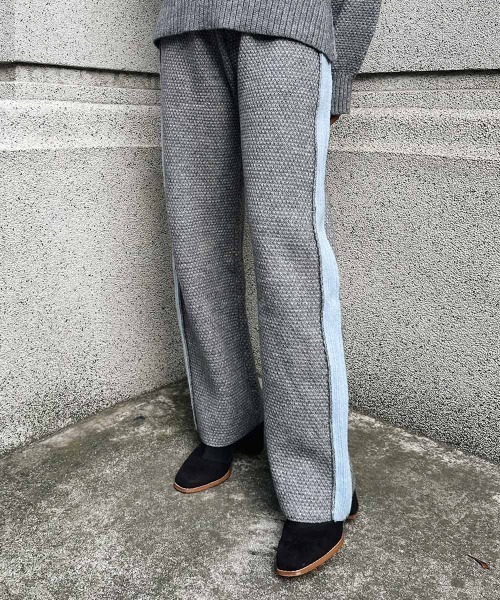 esutoreja（エストレジャ）の「ラインニットパンツ（スラックス・レディース・オレンジ/ブラウン/グリーン/ブルー・FREE）」の2枚目の写真