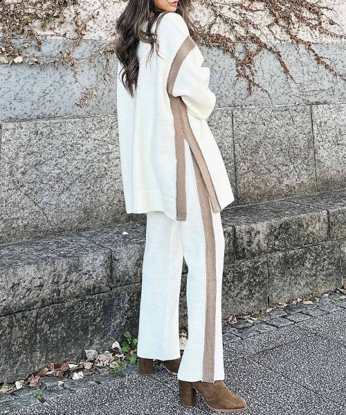 esutoreja（エストレジャ）の「ラインニットパンツ（スラックス・レディース・オレンジ/ブラウン/グリーン/ブルー・FREE）」の8枚目の写真