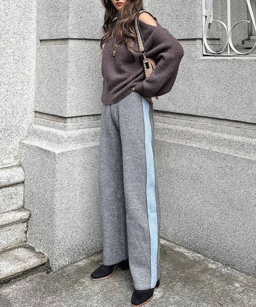 esutoreja（エストレジャ）の「ラインニットパンツ（スラックス・レディース・オレンジ/ブラウン/グリーン/ブルー・FREE）」の11枚目の写真