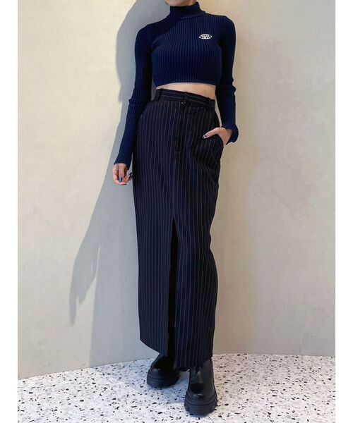 EMODA（エモダ）の「【Ames Worldwide】エンブロイダリークロップニット（ニット/セーター・レディース・グレー/ピンク/ネイビー・FREE）」の10枚目の写真