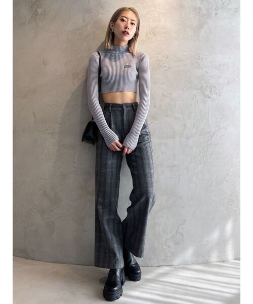 EMODA（エモダ）の「【Ames Worldwide】エンブロイダリークロップニット（ニット/セーター・レディース・グレー/ピンク/ネイビー・FREE）」の19枚目の写真