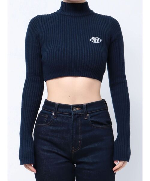 EMODA（エモダ）の「【Ames Worldwide】エンブロイダリークロップニット（ニット/セーター・レディース・グレー/ピンク/ネイビー・FREE）」の20枚目の写真