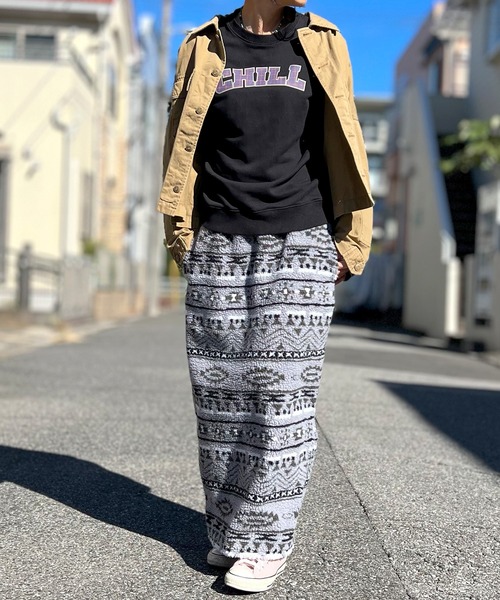 BEATJIVE(ビートジャイブ)の「ロングスカート ボア フリース 裏起毛 防寒 暖かい レディース(スカート・レディース・ネイビー/ブラック/カーキ・FREE)」の5枚目の写真