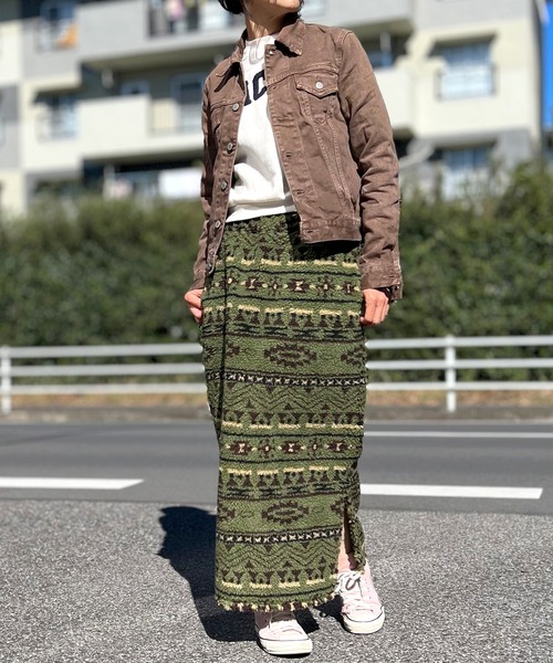 BEATJIVE(ビートジャイブ)の「ロングスカート ボア フリース 裏起毛 防寒 暖かい レディース(スカート・レディース・ネイビー/ブラック/カーキ・FREE)」の8枚目の写真