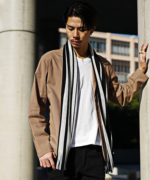 Healthknit】日本製プロダクトリバーシブルマフラー メンズ 無地