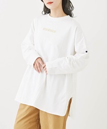 CUBE SUGAR | 天竺カットソー長袖ロゴ刺繍ビッグTシャツ(Tシャツ/カットソー)