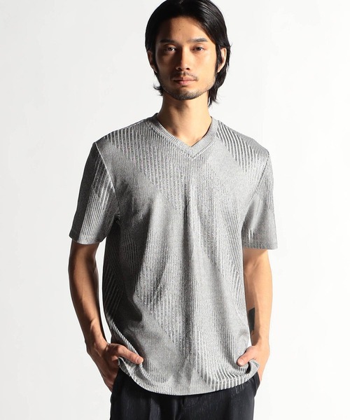 HIDEAWAYS NICOLE（ハイダウェイニコル）の「ハイブリットエアジャージ半袖Ｔシャツ（Tシャツ/カットソー・メンズ・ライトグレー/ブラック/ネイビー/サックスブルー/ボルドー・MEDIUM/LARGE/X-LARGE）」の2枚目の写真