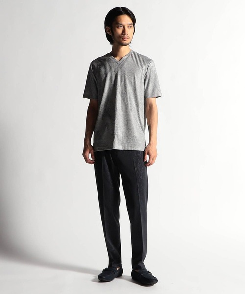 HIDEAWAYS NICOLE（ハイダウェイニコル）の「ハイブリットエアジャージ半袖Ｔシャツ（Tシャツ/カットソー・メンズ・ライトグレー/ブラック/ネイビー/サックスブルー/ボルドー・MEDIUM/LARGE/X-LARGE）」の6枚目の写真