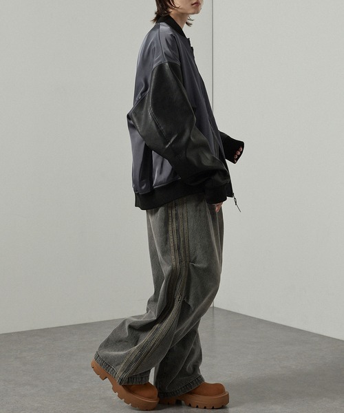 セール】【Alfred Alex】'huge sizing' サテンコンビ オーバー