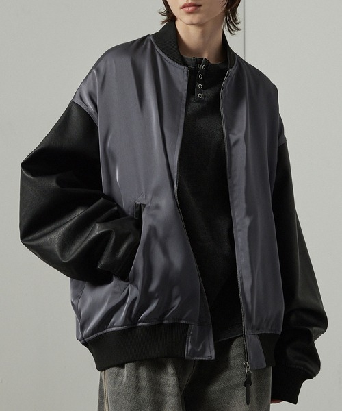 セール】【Alfred Alex】'huge sizing' サテンコンビ オーバー