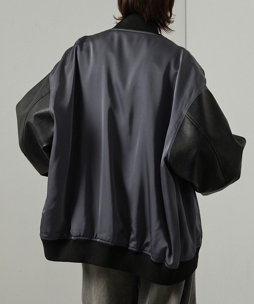 セール】【Alfred Alex】'huge sizing' サテンコンビ オーバーサイズ