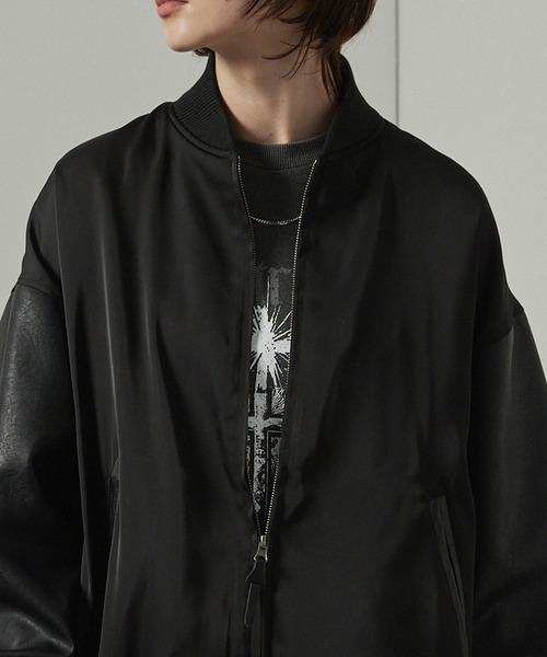 AClentのかわじゃん セール】【Alfred Alex】'huge sizing' サテンコンビ オーバーサイズ