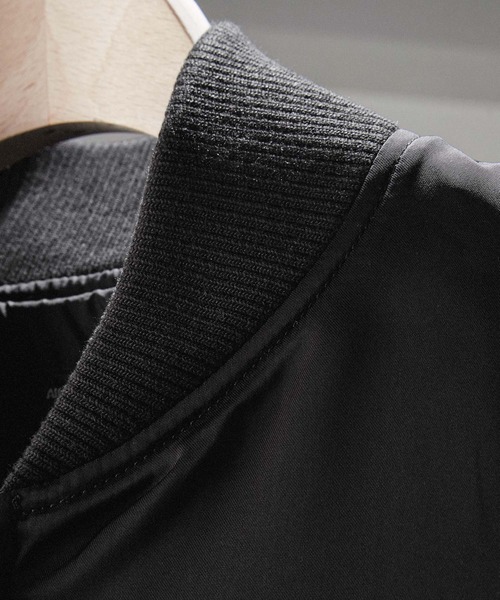 Alfred Alex(アルフレッドアレックス)の「【Alfred Alex】"huge sizing" サテンコンビ オーバーサイズジップスカジャン(スカジャン・メンズ・ネイビー/ブラック/チャコール・M/L/S)」の7枚目の写真