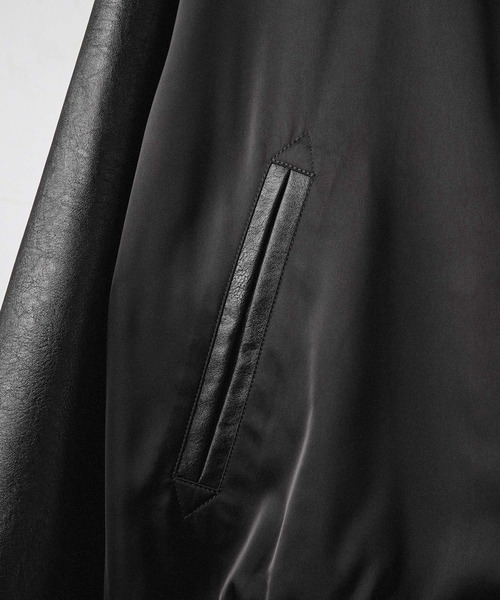 Alfred Alex(アルフレッドアレックス)の「【Alfred Alex】"huge sizing" サテンコンビ オーバーサイズジップスカジャン(スカジャン・メンズ・ネイビー/ブラック/チャコール・M/L/S)」の11枚目の写真