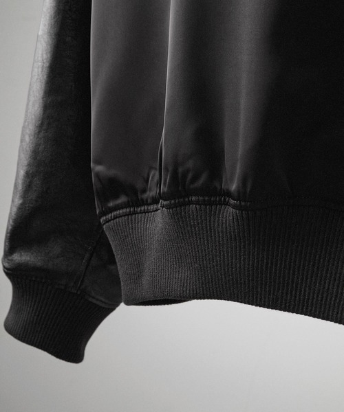 Alfred Alex(アルフレッドアレックス)の「【Alfred Alex】"huge sizing" サテンコンビ オーバーサイズジップスカジャン(スカジャン・メンズ・ネイビー/ブラック/チャコール・M/L/S)」の13枚目の写真