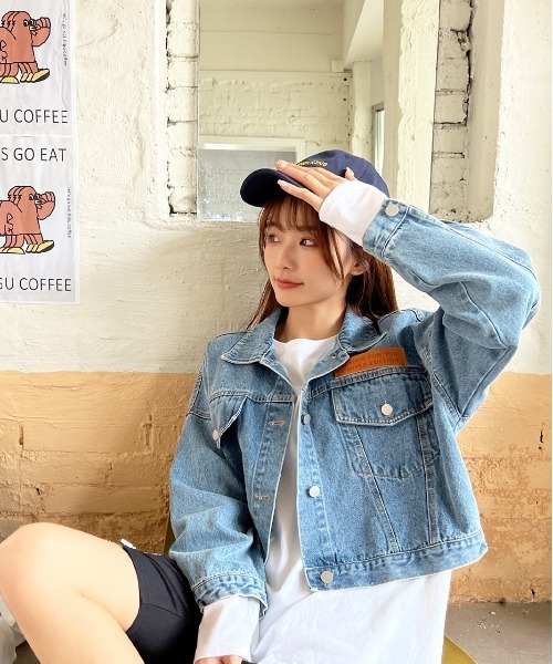 ad thie(アドティエ)の「デニム ショート JK(ブルゾン・レディース・ブルー/ブラック・FREE)」の9枚目の写真