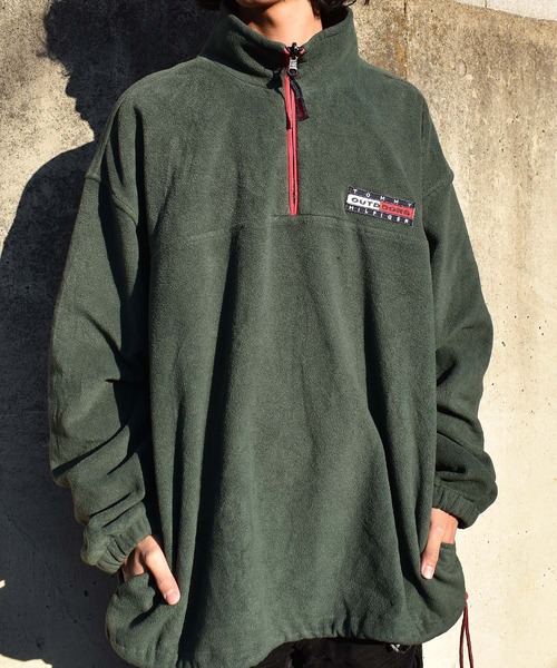 TOMMY HILFIGER(トミーヒルフィガー)の「【ヴィンテージ古着】90's TOMMY HILFIGER/トミーヒルフィガー ハーフジップ フリースプルオーバー(その他トップス・メンズ・グリーン・X-LARGE)」の3枚目の写真