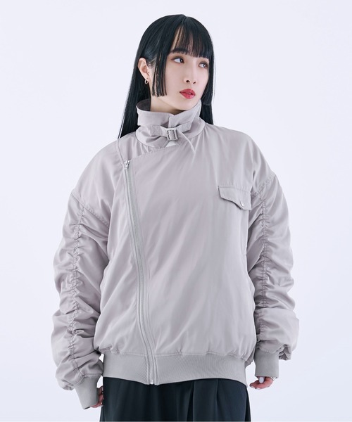 【新品タグ付き】Ellno Loset ２WAYシルバーバックルブルゾン Ellno Loset ブルゾン アウター 2WAYシルバーバックルブルゾン