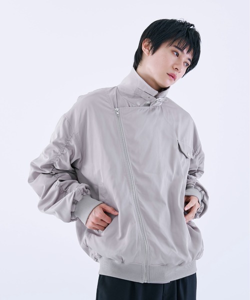 Ellno Loset（エルノロゼット）の「シャーリングライダースブルゾン（ブルゾン・メンズ・ライトグレー/ブラック・SMALL/MEDIUM/LARGE）」の19枚目の写真