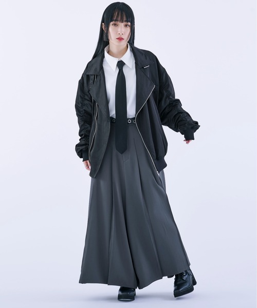 Ellno Loset（エルノロゼット）の「シャーリングライダースブルゾン（ブルゾン・メンズ・ライトグレー/ブラック・SMALL/MEDIUM/LARGE）」の12枚目の写真