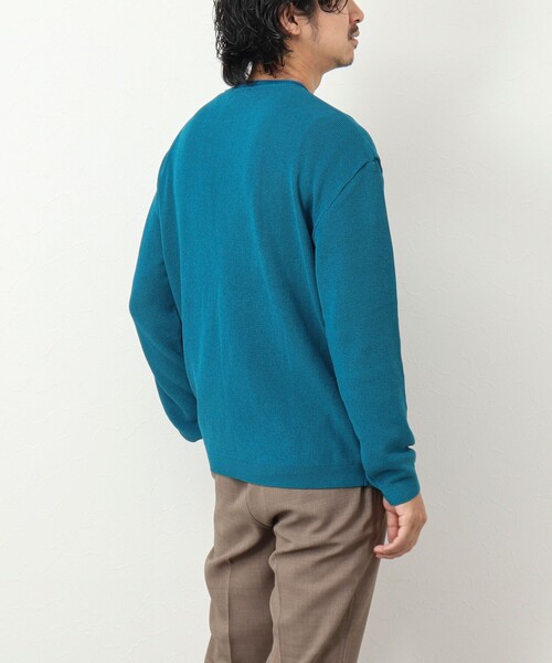 NOLLEY'S goodman（ノーリーズグッドマン）の「《2点セット》片畦 浅Vロールネックニット Tシャツ付き（ニット/セーター・メンズ・ネイビー/グリーン系その他/ピンク/ライトグレー・M/L）」の9枚目の写真