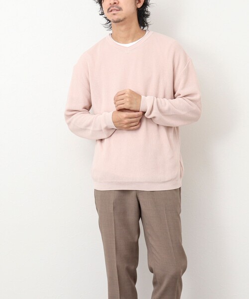 NOLLEY'S goodman（ノーリーズグッドマン）の「《2点セット》片畦 浅Vロールネックニット Tシャツ付き（ニット/セーター・メンズ・ネイビー/グリーン系その他/ピンク/ライトグレー・M/L）」の19枚目の写真