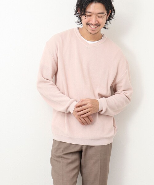 NOLLEY'S goodman（ノーリーズグッドマン）の「《2点セット》片畦 浅Vロールネックニット Tシャツ付き（ニット/セーター・メンズ・ネイビー/グリーン系その他/ピンク/ライトグレー・M/L）」の18枚目の写真