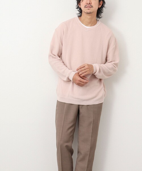 NOLLEY'S goodman（ノーリーズグッドマン）の「《2点セット》片畦 浅Vロールネックニット Tシャツ付き（ニット/セーター・メンズ・ネイビー/グリーン系その他/ピンク/ライトグレー・M/L）」の22枚目の写真