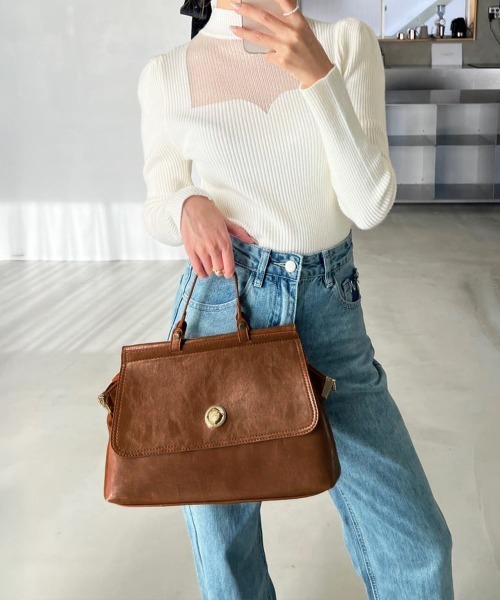 Miniministore（ミニミニストア）の「レトロ ショルダーバッグ レディース韓国（ショルダーバッグ・レディース・ブラック/ライトブラウン・FREE）」の2枚目の写真