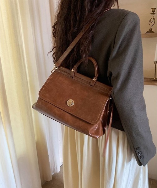 Miniministore（ミニミニストア）の「レトロ ショルダーバッグ レディース韓国（ショルダーバッグ・レディース・ブラック/ライトブラウン・FREE）」の20枚目の写真