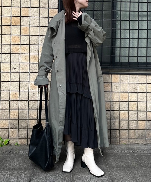 ISOOK(アイスー)の「【ISOOK / アイスー】アシンメトリープリーツフレアスカート / アシメスカート ティアードスカート プリーツスカート 変形 オケージョン きれいめ ミモレ丈 ZOZOTOWN限定(スカート・レディース・アイボリー/グレー/ブラック・FREE)」の15枚目の写真