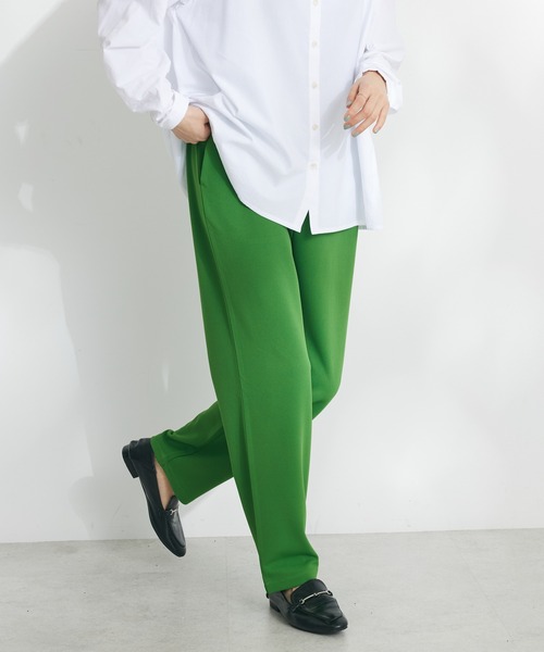 CRAFT STANDARD BOUTIQUE（クラフトスタンダードブティック）の「ストレッチカラーイージーパンツ（その他パンツ・レディース・アイボリー/ブラック/カーキ/グリーン/ネイビー・M/L）」の5枚目の写真