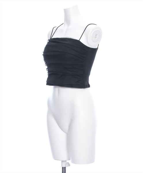 clear（クリア）の「ショート丈カップ付きキャミソール（キャミソール・レディース・オフホワイト/ブラック・F）」の3枚目の写真