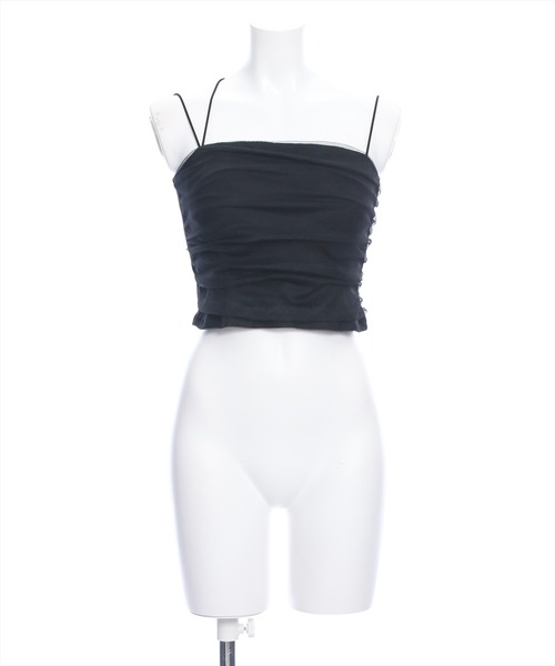 clear（クリア）の「ショート丈カップ付きキャミソール（キャミソール・レディース・オフホワイト/ブラック・F）」の10枚目の写真